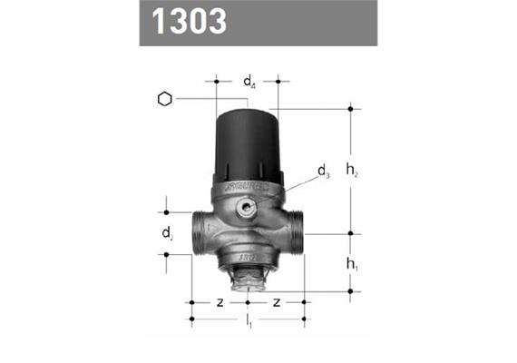 Druckreduzierventil 2 - 6 bar JRG mit Filter 5/4" DN32 mit 1 1/2" AG ohne Verschraubungen