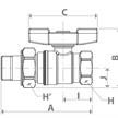 Kugelhahn verchromt 1/2" IG x 1/2" AG mit Verschraubung R259X003 | Bild 2