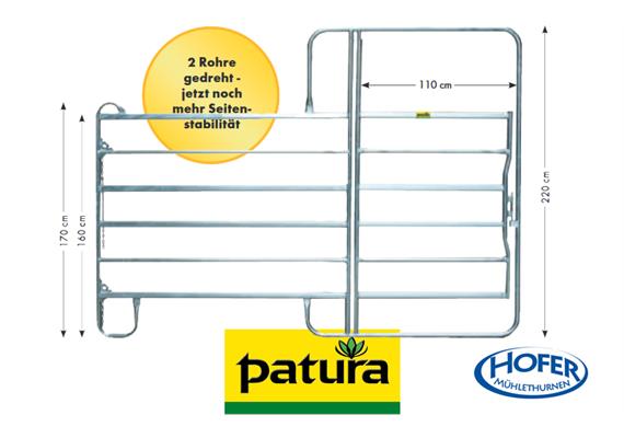 PATURA Pfosten Ø 76 mm, 1,35 m, mit Bodenplatte 200 x 200 x 8 mm (L x B x H)  Ref. 303472