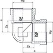 Winkel 90° Nr. 90 aus Siliziumbronze 1 1/2" egal mit Innengewinde | Bild 2